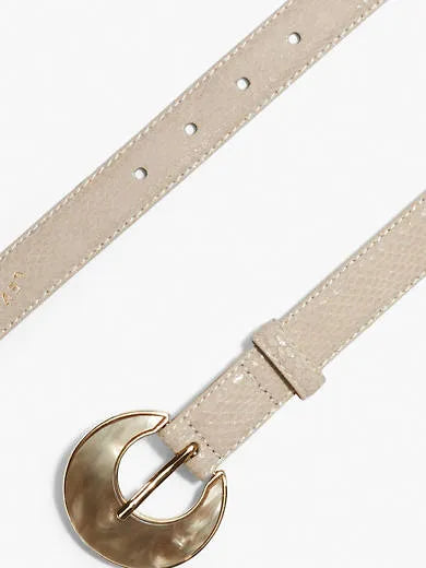 Pearl Buckle Snakeskin Belt