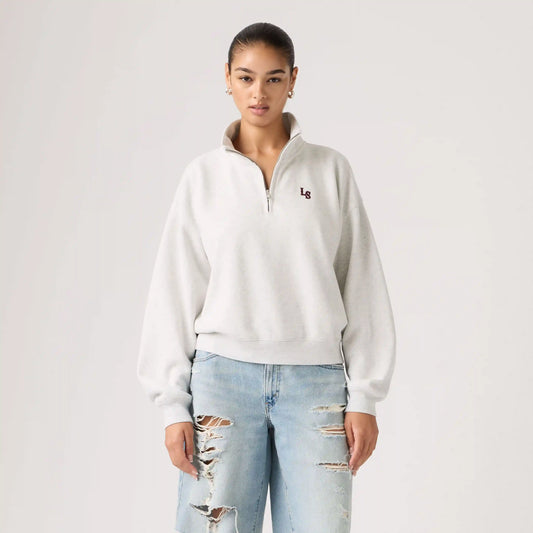 Graphic Logo Vintage Boxy Quarter-Zip Sweatshirt