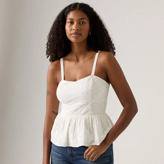 Lula Eyelet Peplum Tank Top