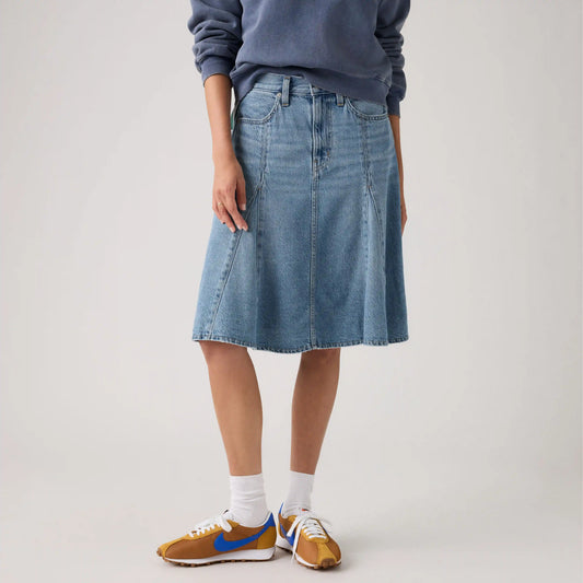 Godet Knee-Length Lightweight Skirt