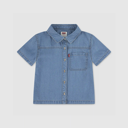 Short Sleeve Denim Top Little Girls 4-6x