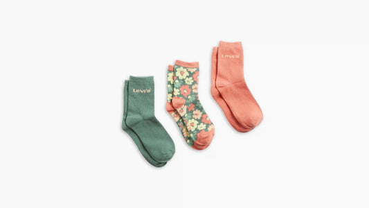Textured Floral Crew Cut Socks