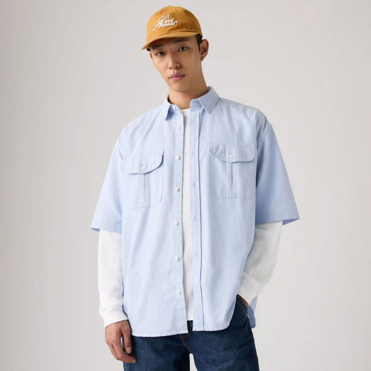 Short-Sleeve Pacifica Loose Oxford Shirt