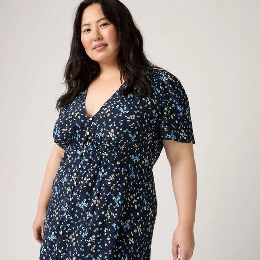 Paola Short-Sleeve Midi Dress (Plus Size)