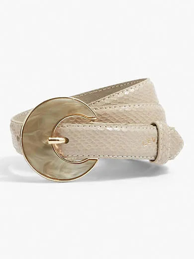 Pearl Buckle Snakeskin Belt