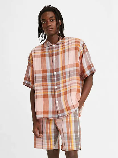 Short Sleeve Slouchy Button Up Shirt