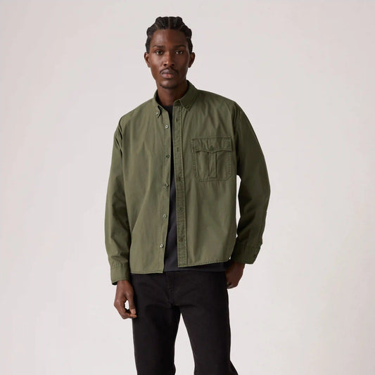 Long-Sleeve Zandt Boxy Garment Dye Shirt