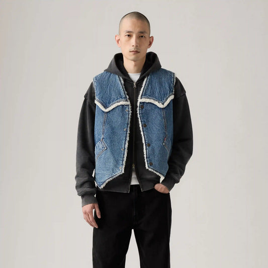 Western Denim Sherpa Vest