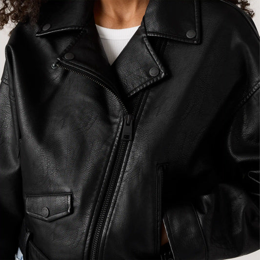 Belted Crop Moto Jacket