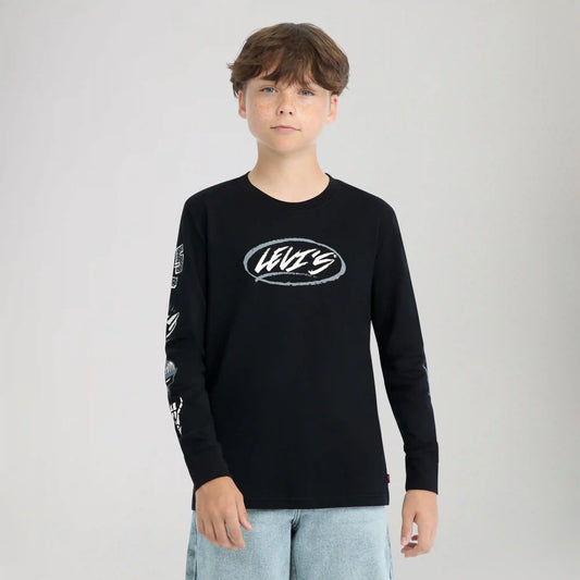 Skater Doodle Longsleeve Tee Big Boys 8-20