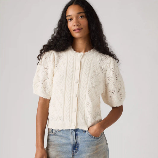 Pauline Pointelle Short-Sleeve Cardigan