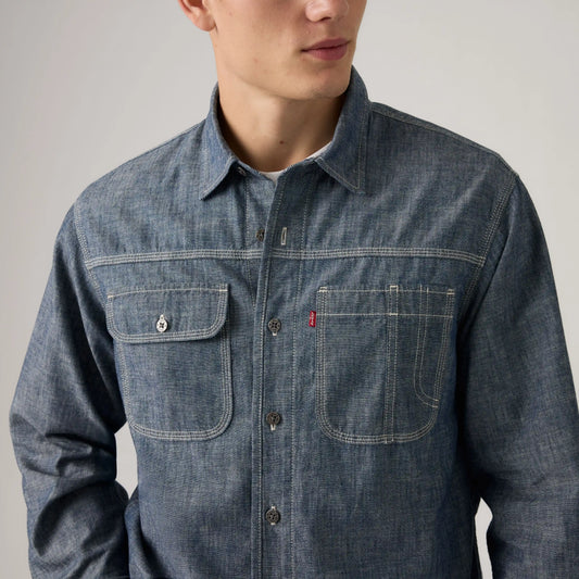 Auburn Long-Sleeve Chambray Worker Shirt