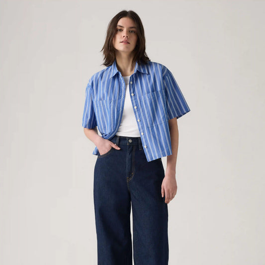 Harlie Short-Sleeve Cropped Shirt