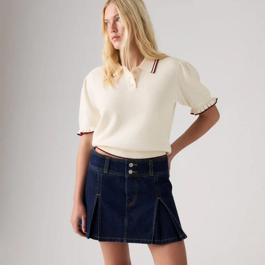 Inverted Pleat Mini Skirt