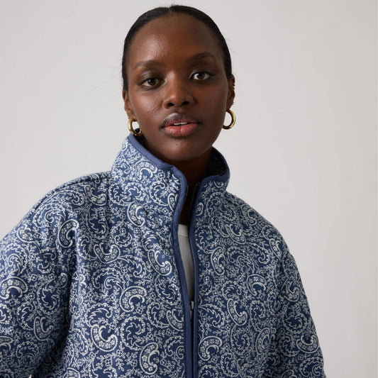 Stand Collar Diamond Quilted Jacket