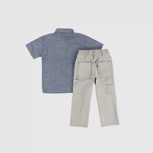 Chambray Top And Pants Set Toddler Boys 2T-4T