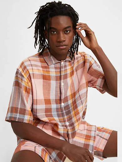 Short Sleeve Slouchy Button Up Shirt