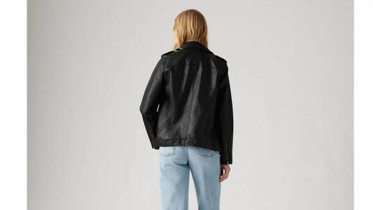 Longline Faux Leather Moto Jacket