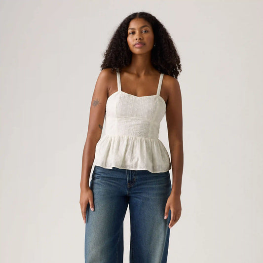 Lula Eyelet Peplum Tank Top