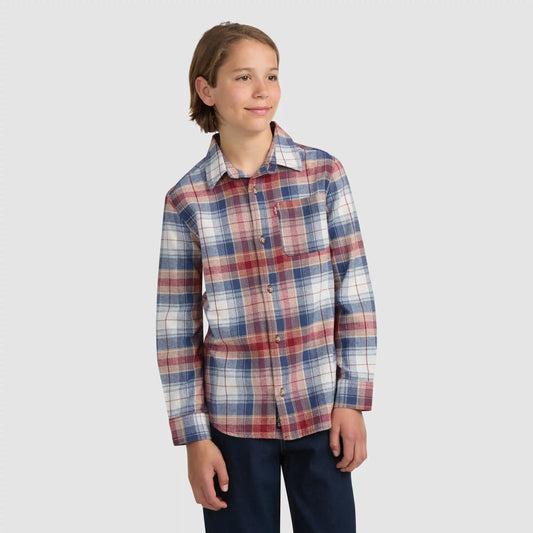 Indigo Plaid Twill Shirt Big Boys 8-20
