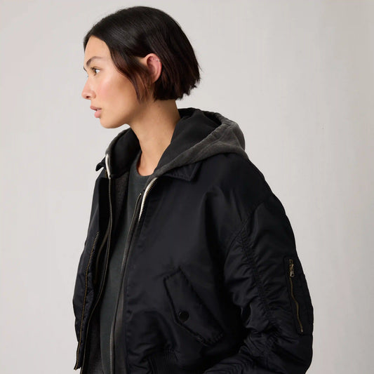 Bowie Cropped Bomber Jacket