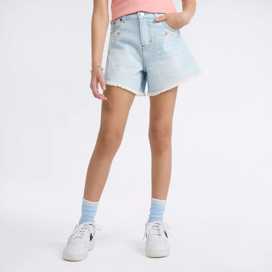 Big Girls Crochet A Line Denim Shorts