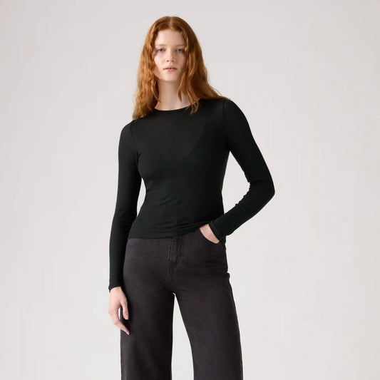 Sheer Long-Sleeve Layering Top