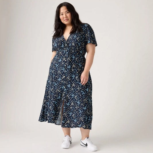 Paola Short-Sleeve Midi Dress (Plus Size)