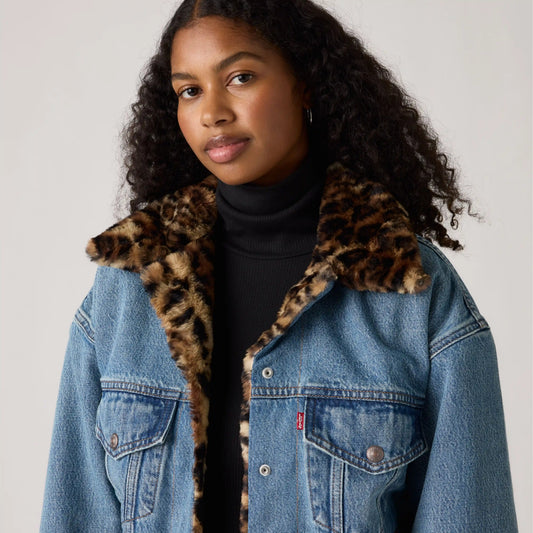 90s Fur Trucker Jacket