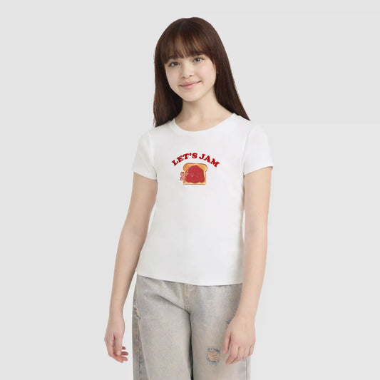 Short Sleeve Rib Meet and Greet Jam Knit Top Big Girls 7-16