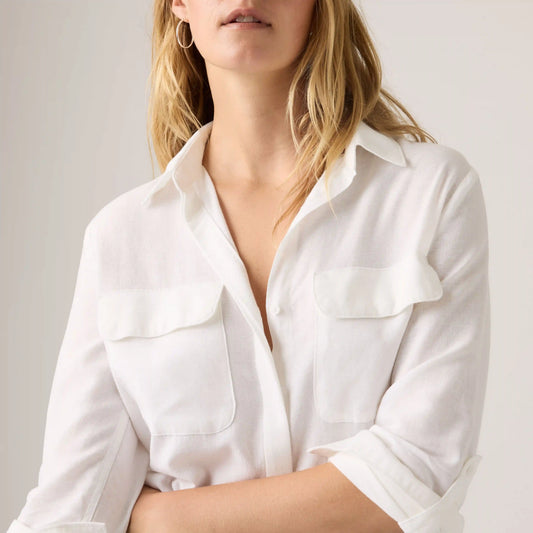 Elaine Utility Linen Button Up Shirt