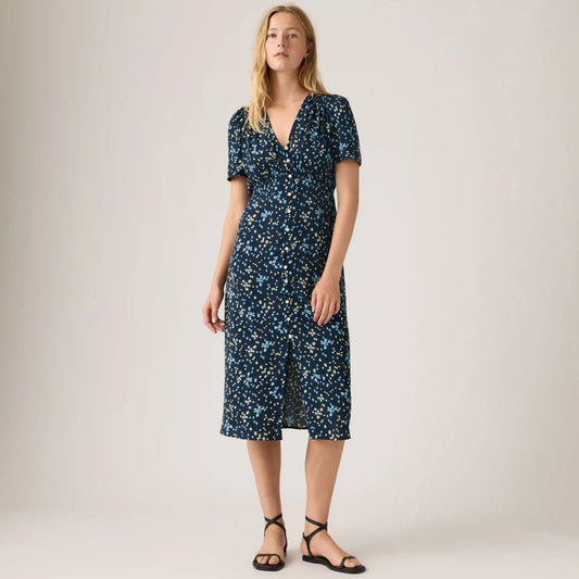 Paola Short-Sleeve Midi Dress