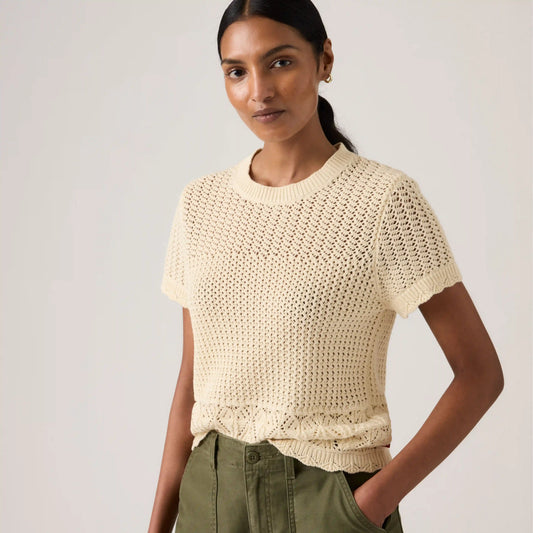 Isabelle Crochet Short Sleeve Sweater
