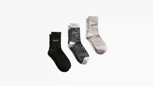 Leaf Stencil Short Cut Socks (3 Pack)