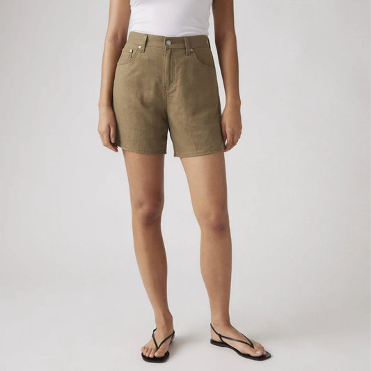 High Rise Baggy Linen Blend Lightweight Women's Shorts