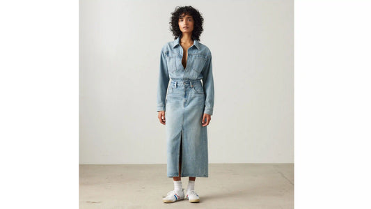 Denim Midi Shirt Dress
