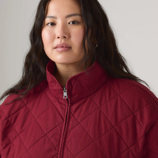 Diamond Quilted Cotton Jacket (Plus Size)