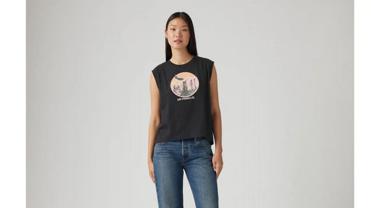Graphic Boxy Tank Top