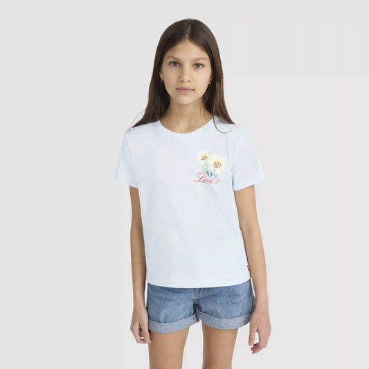 Short Sleeve Floral Stamp Graphic Tee Big Girls 7-16