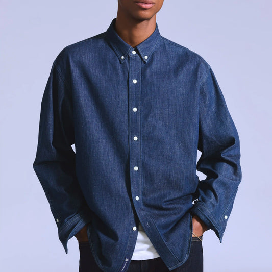 Relaxed Denim Button-Down Shirt