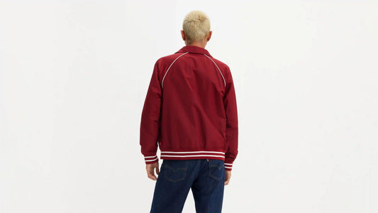 Laydown Collar Raglan Varsity Jacket