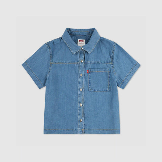 Short Sleeve Denim Top Big Girls 7-16