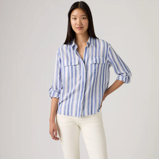 Elaine Utility Linen Button Up Shirt
