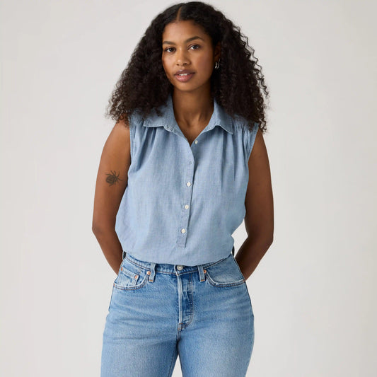 Londyn Short-Sleeve Popover Top