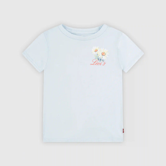 Short Sleeve Floral Stamp Graphic Tee Little Girls 4-6