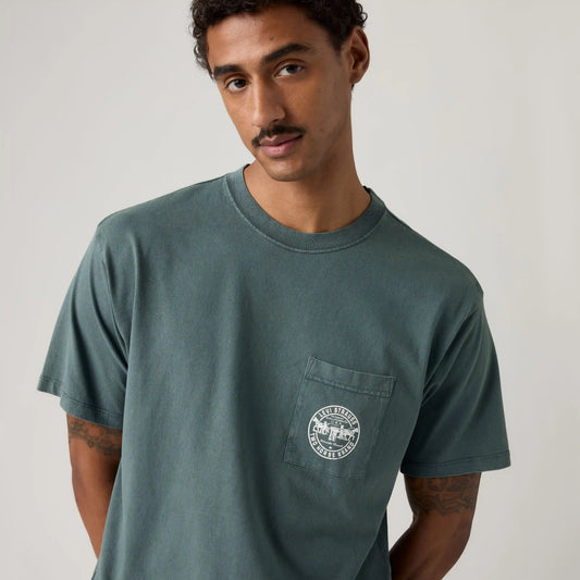 Loose Vintage Graphic Pocket T-Shirt