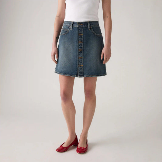 Retro Button Front Skirt