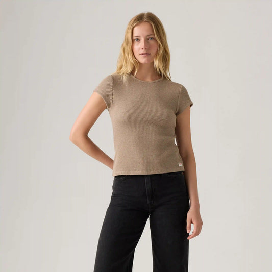 Dry Goods Waffle Cap-Sleeve Tee
