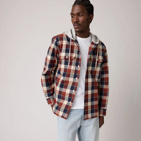 Plaid Hooded Classic Worker Shirt