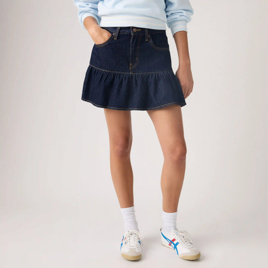 Flounce Mini Lightweight Skirt